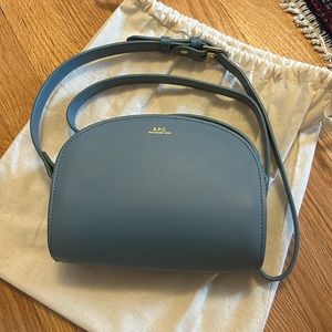 Never Worn A.P.C. Blue Leather Crossbody Bag